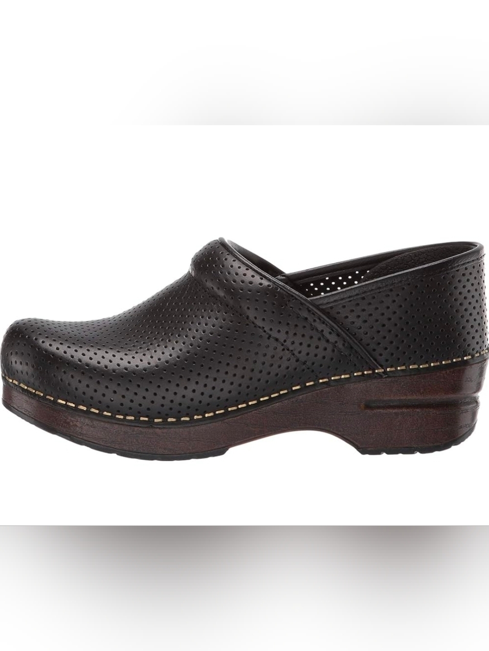 Dansko Pro Black Perforated Leather Clog Size 36